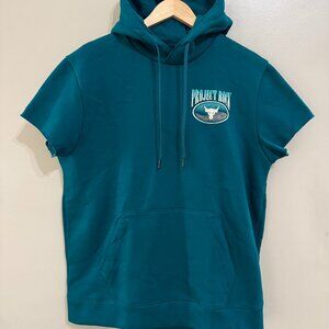 Under Armour x Project Rock Short Sleeve Fleece Hoodie Mens L 1383209-449 NEW